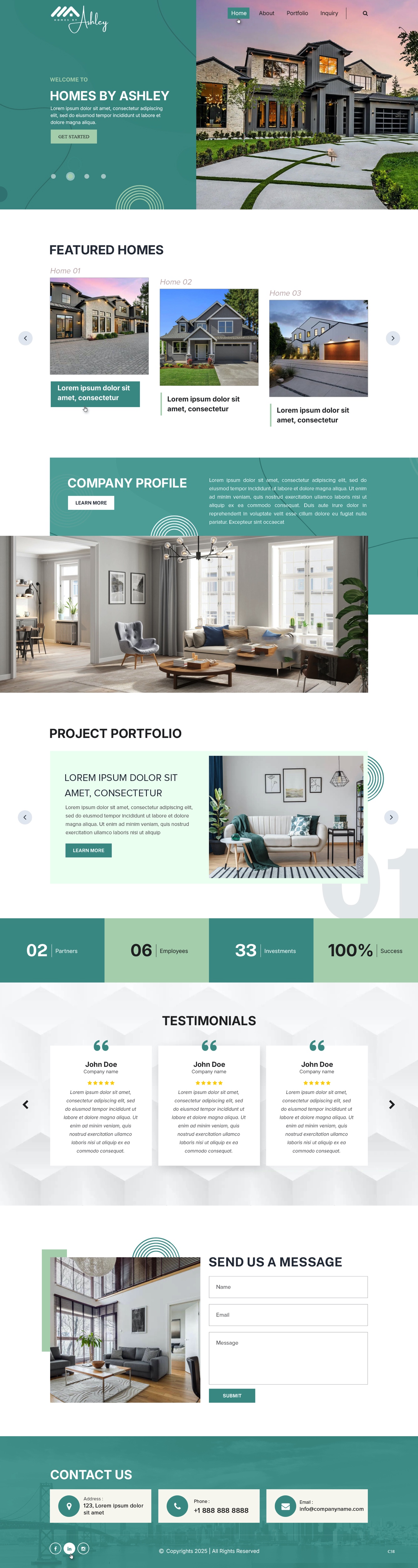 Real estate agency website example by One Eleven Web Design