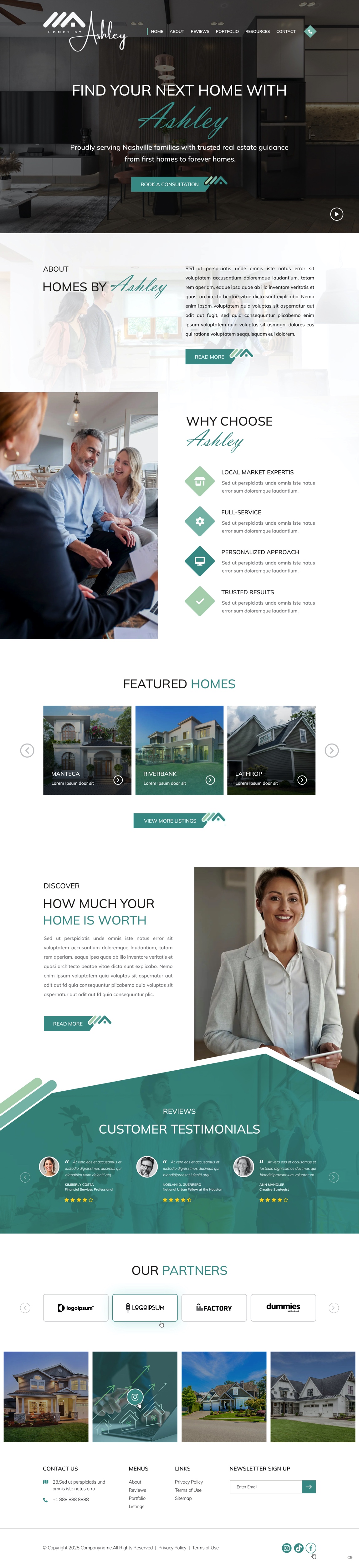 Real estate agency website example by One Eleven Web Design