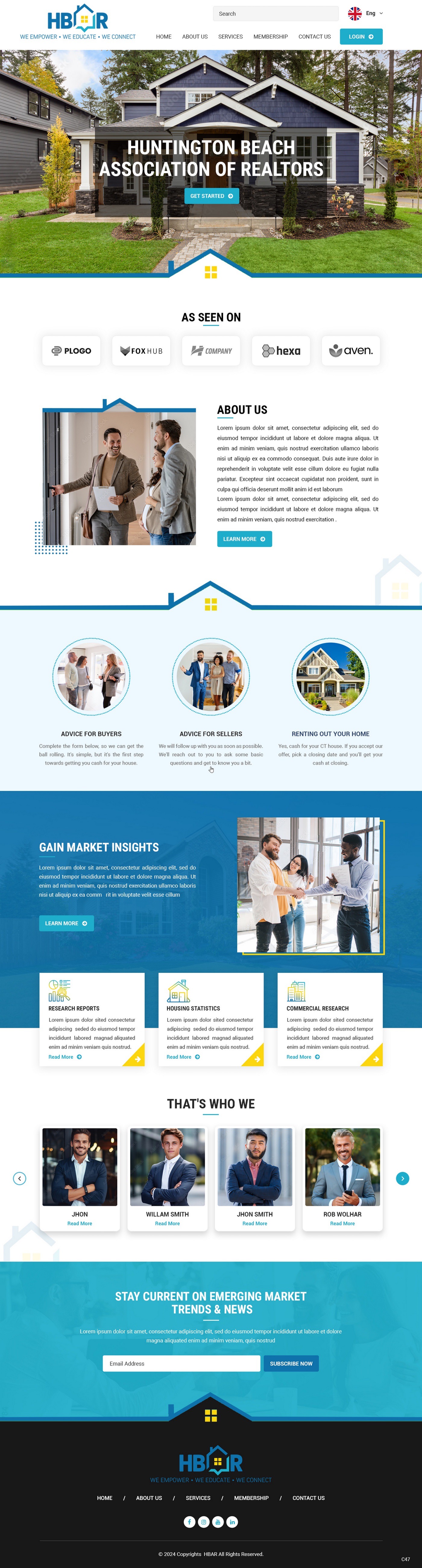 Real estate association website example by One Eleven Web Design