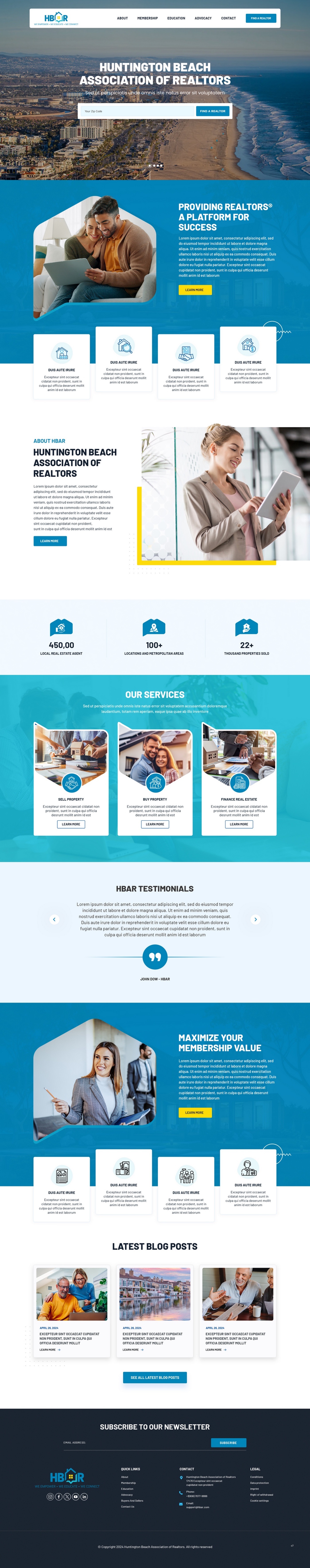 Real estate association website example by One Eleven Web Design