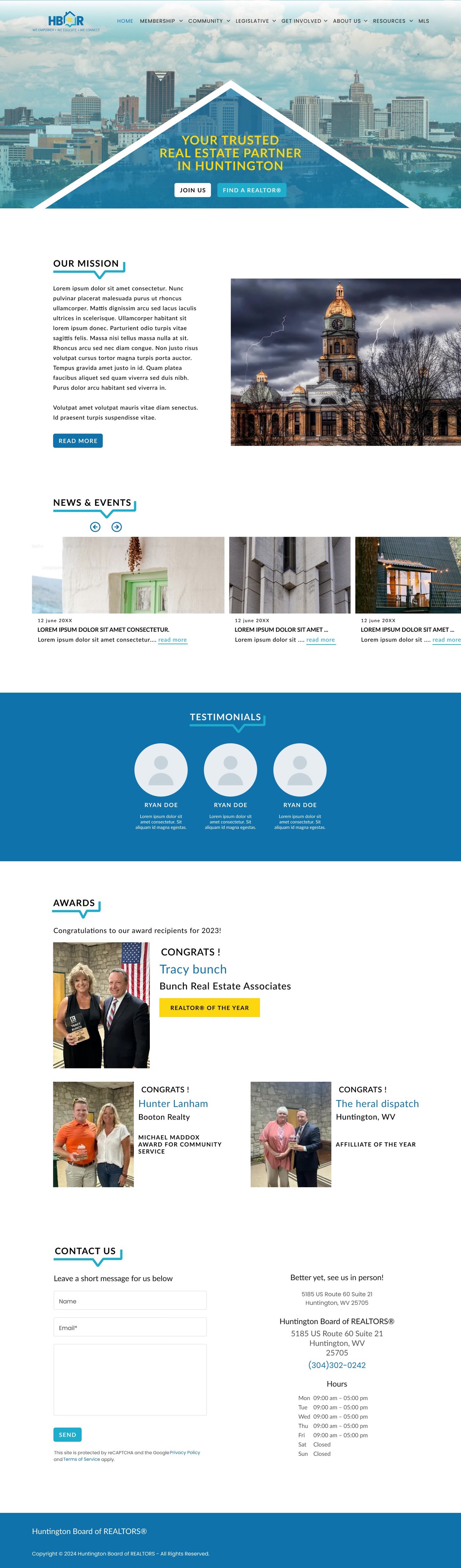 Real estate association website example by One Eleven Web Design