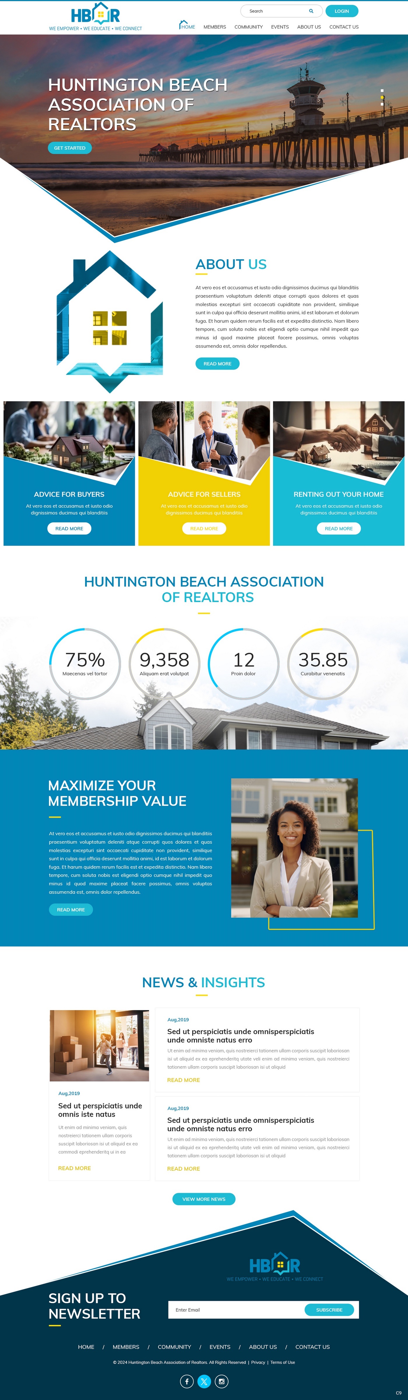 Real estate association website example by One Eleven Web Design