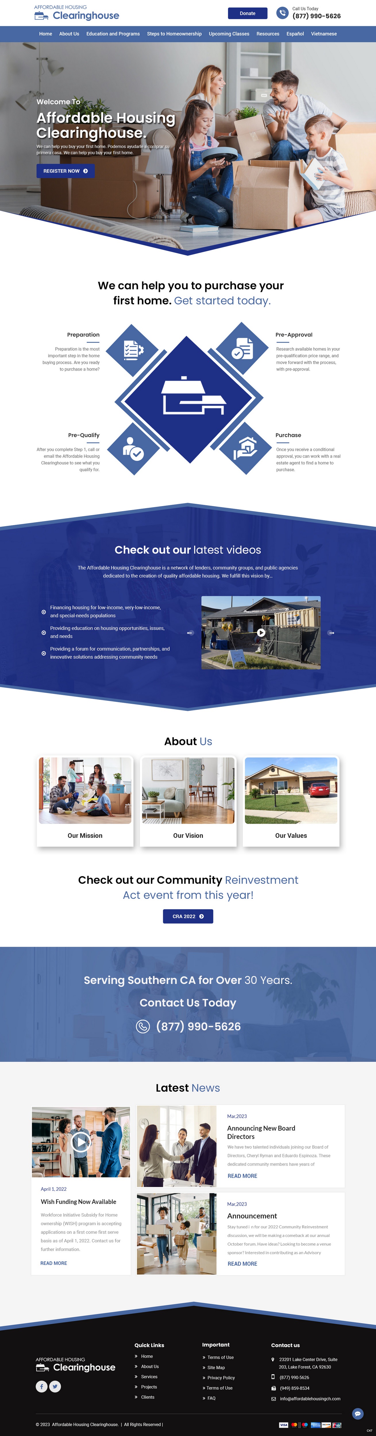 Home buyer education website example by One Eleven Web Design