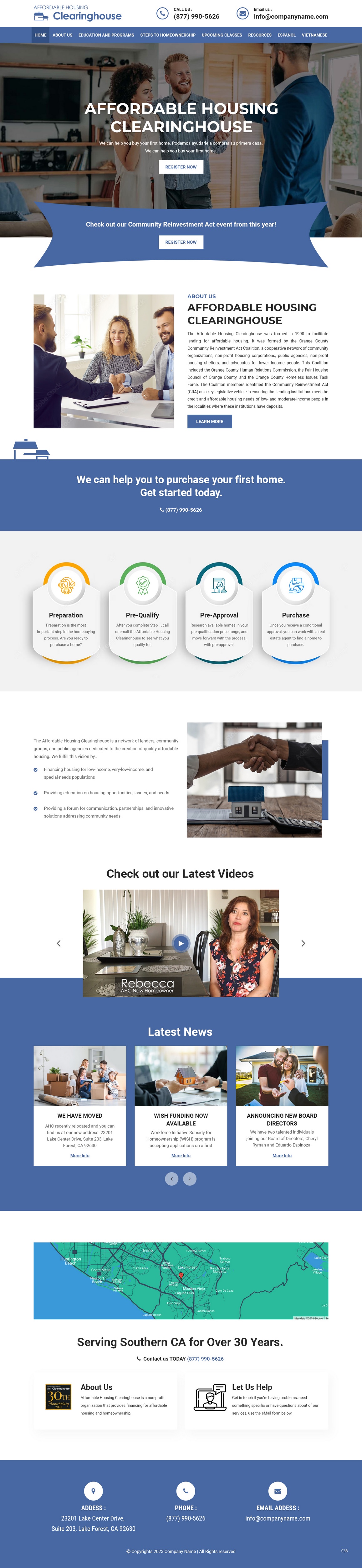 Home buyer education website example by One Eleven Web Design