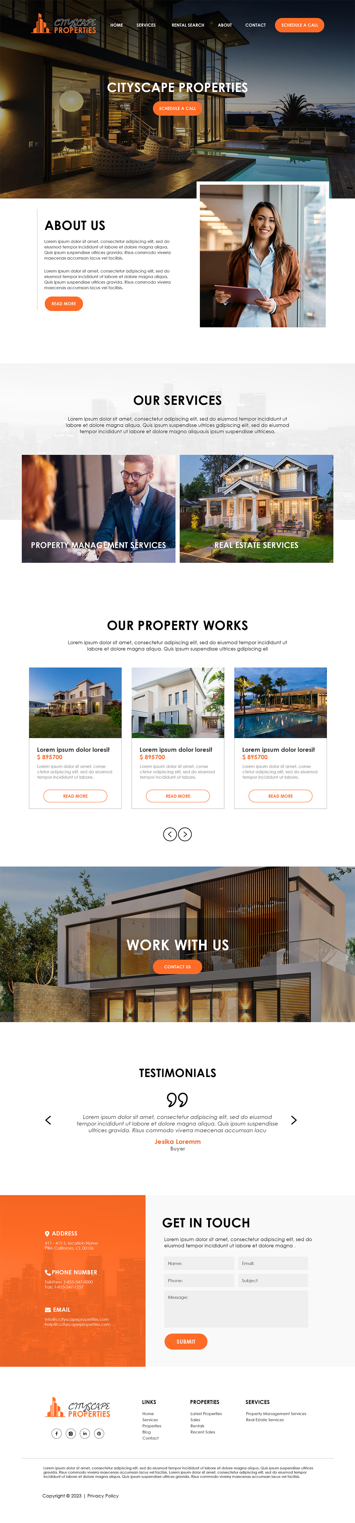 Property management website example by One Eleven Web Design