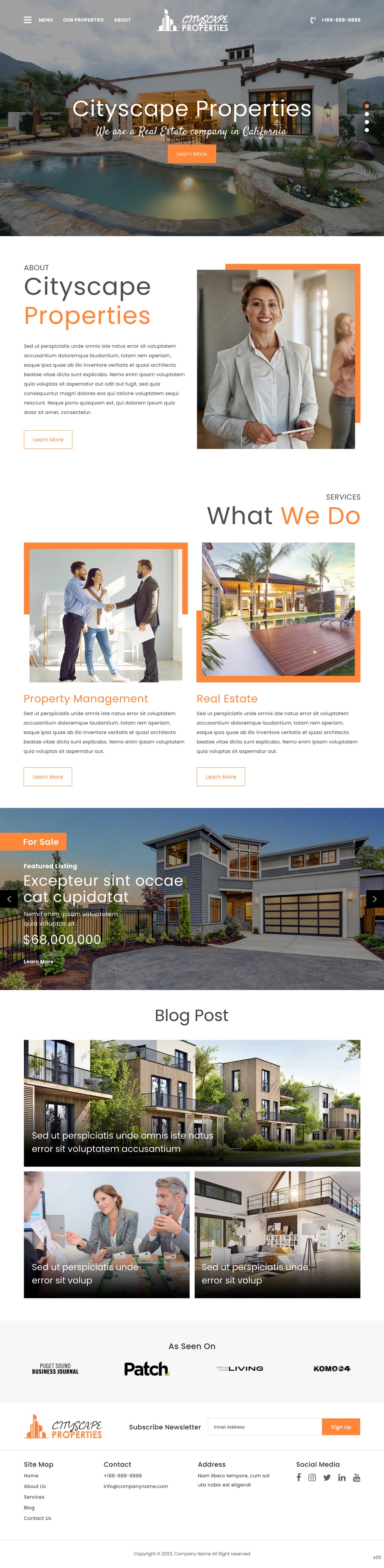 Property management website example by One Eleven Web Design