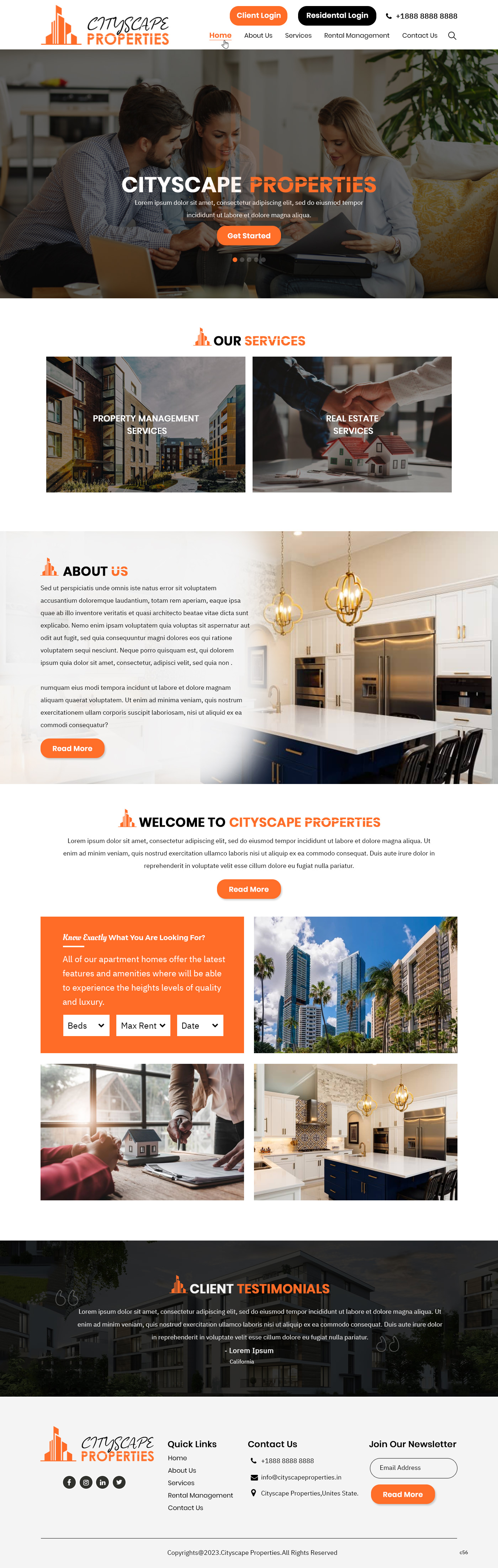 Property management website example by One Eleven Web Design