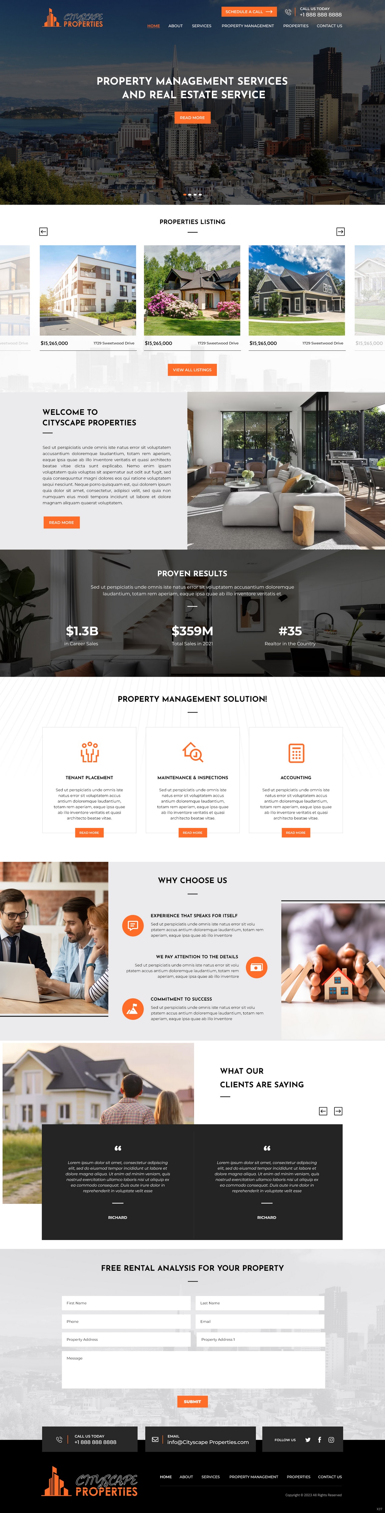 Property management website example by One Eleven Web Design