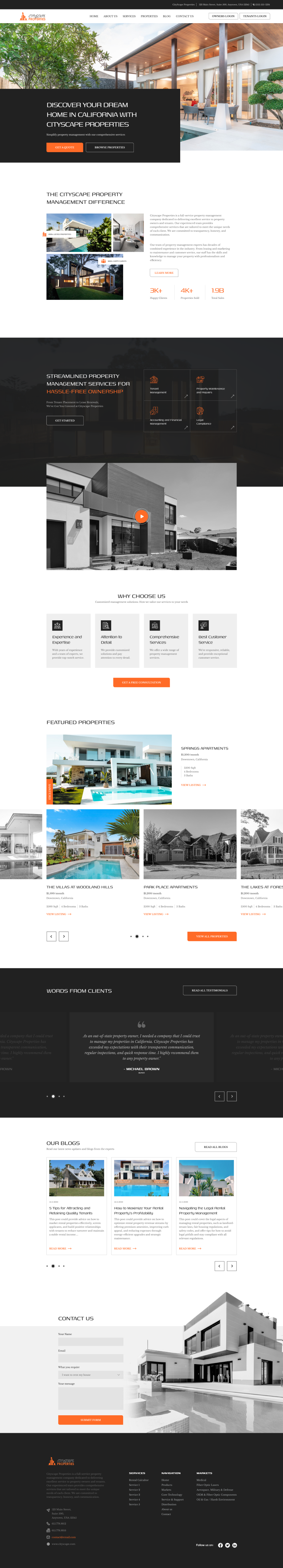 Property management website example by One Eleven Web Design