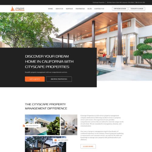 Property management website example by One Eleven Web Design