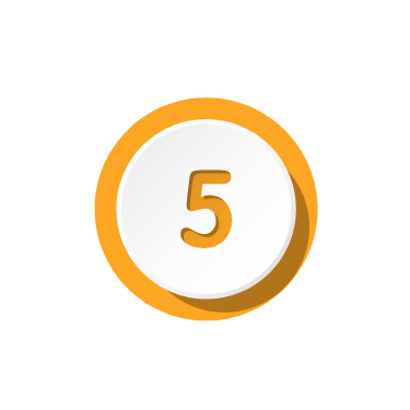 #5 in a raised circle