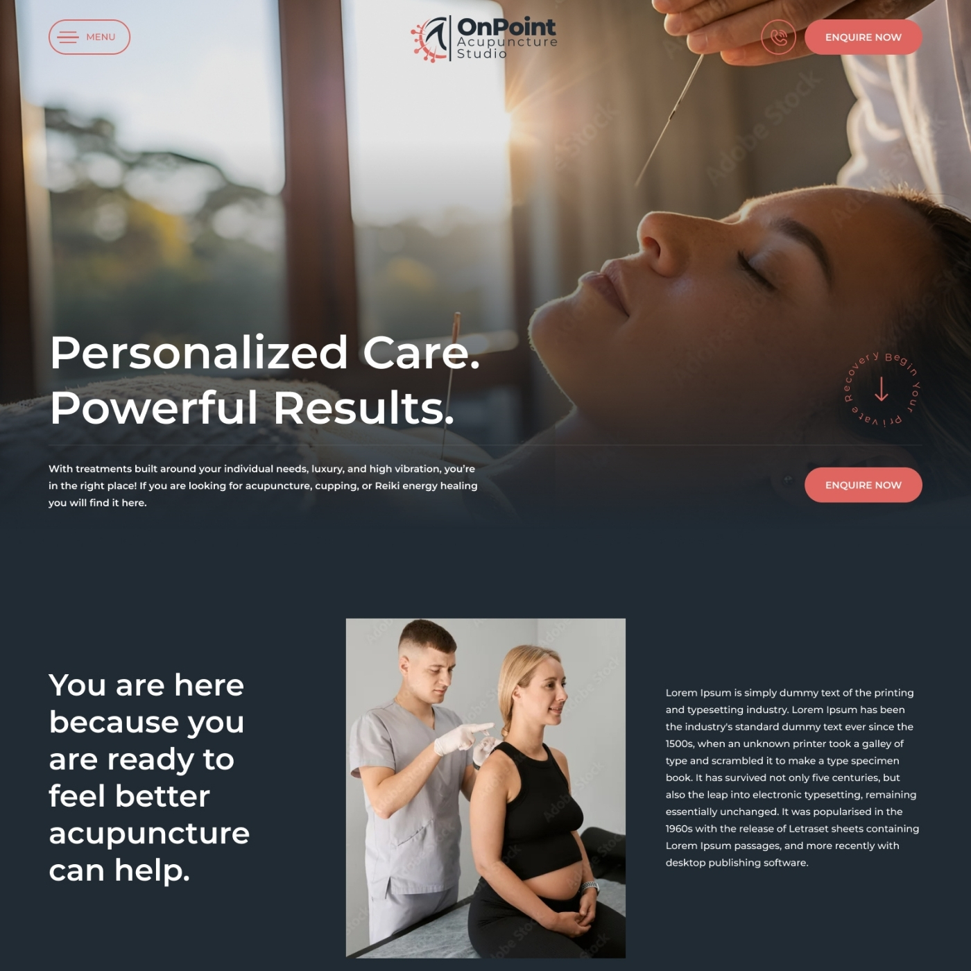 Acupuncturist website example by One Eleven Web Design