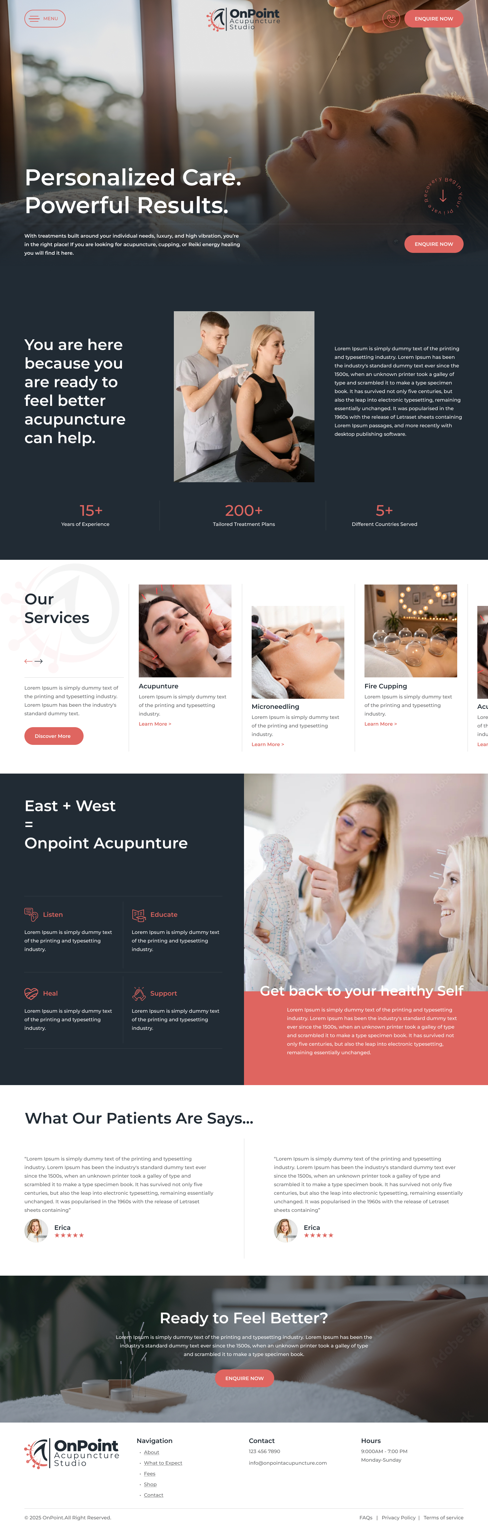 Acupuncturists website example by One Eleven Web Design