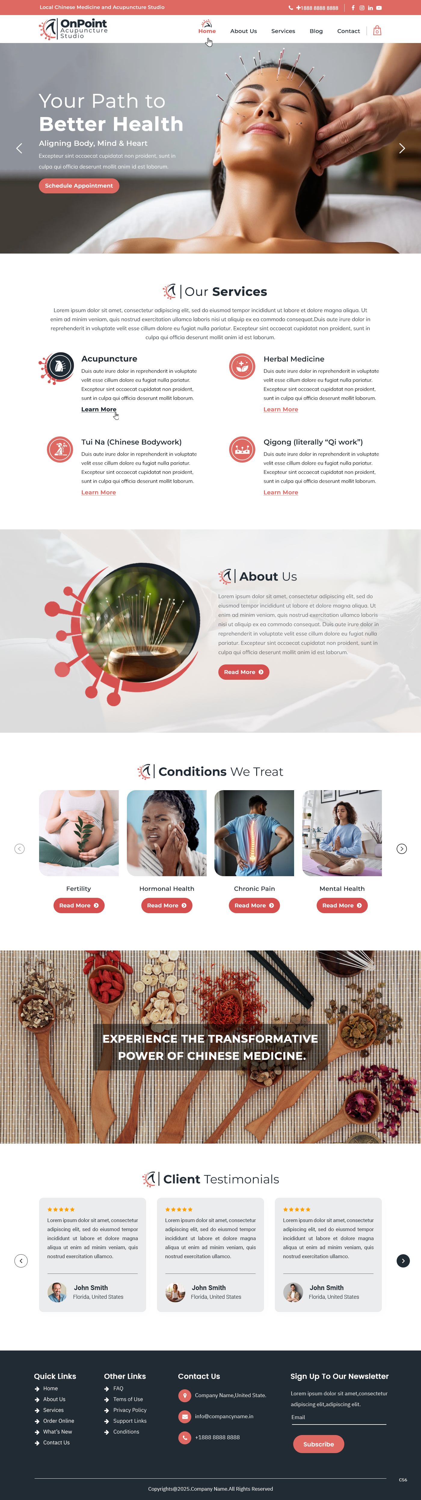 Acupuncturists website example by One Eleven Web Design