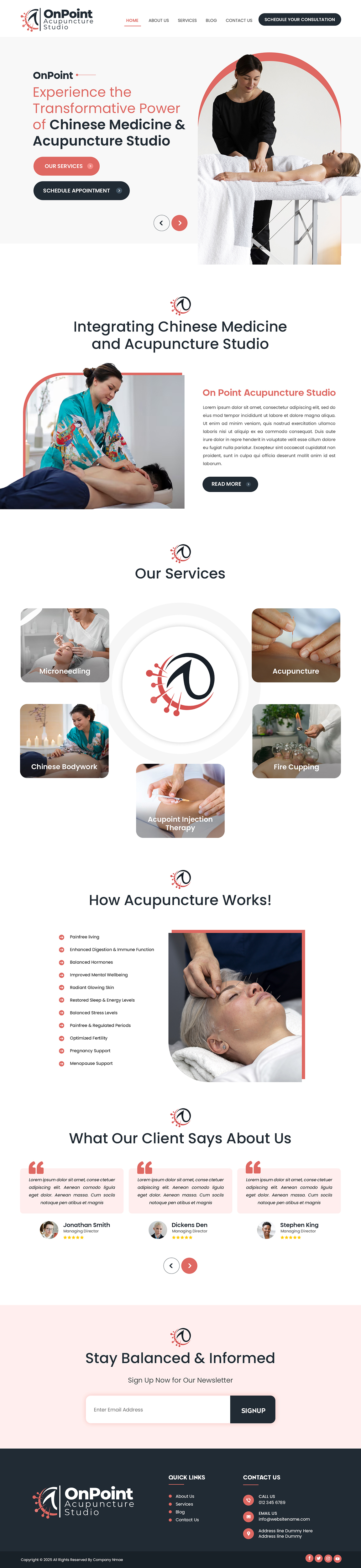 Acupuncturists website example by One Eleven Web Design