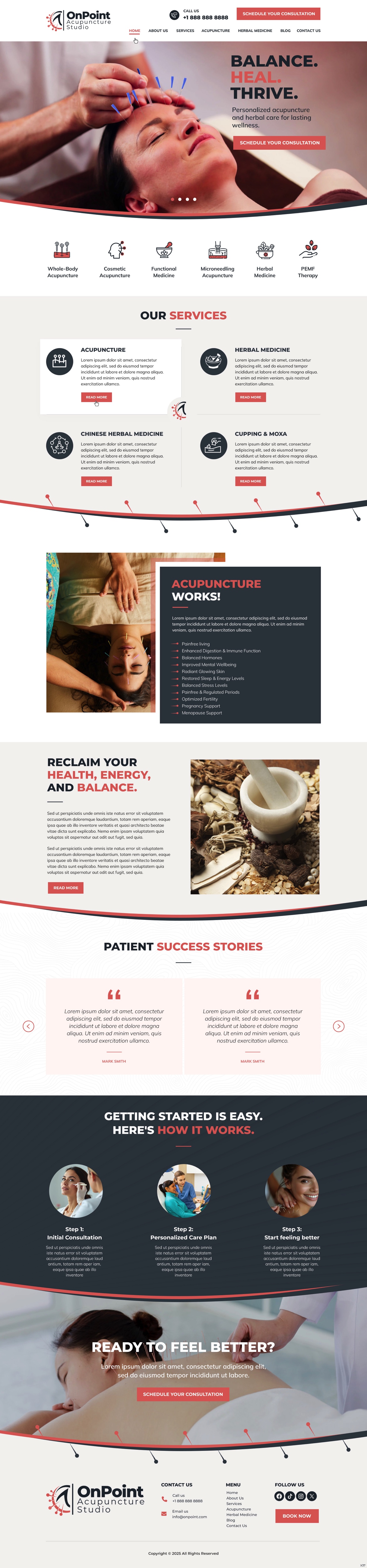 Acupuncturists website example by One Eleven Web Design