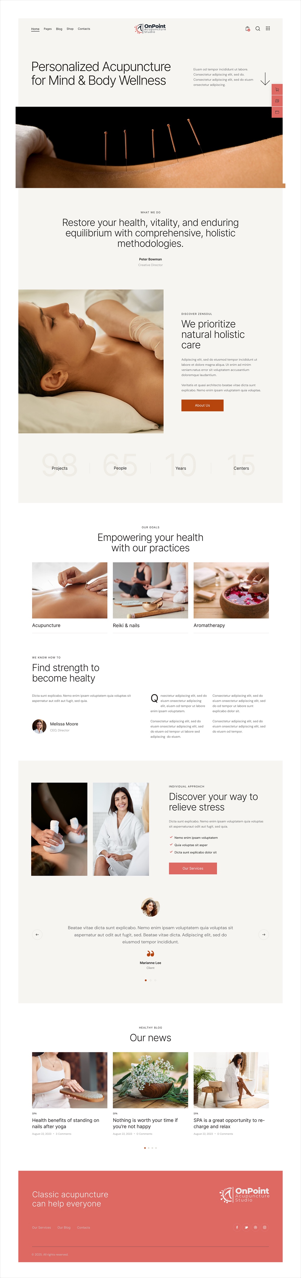 Acupuncturists website example by One Eleven Web Design