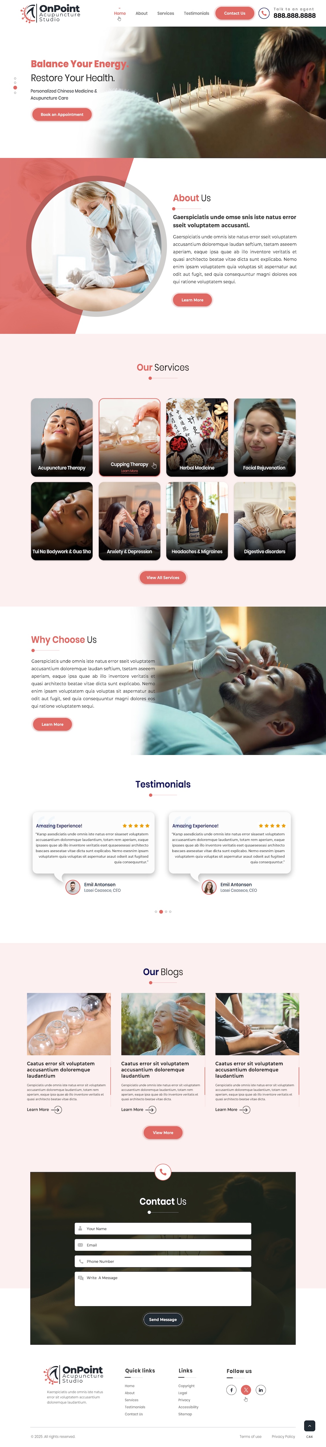 Acupuncturists website example by One Eleven Web Design