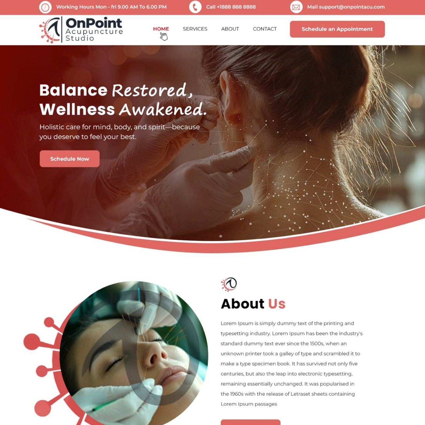 Acupuncturist website example by One Eleven Web Design