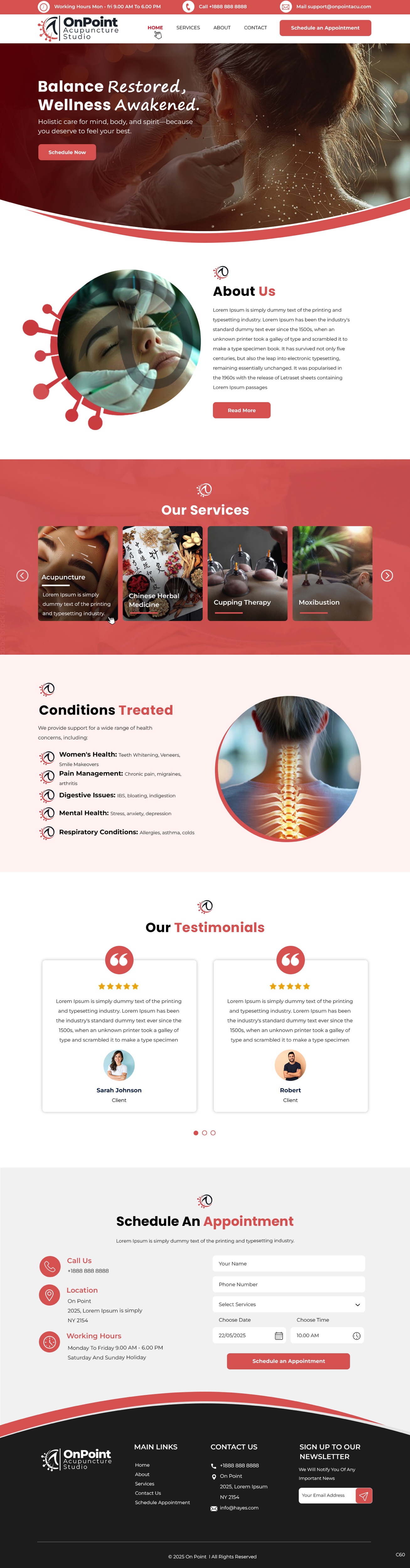 Acupuncturists website example by One Eleven Web Design