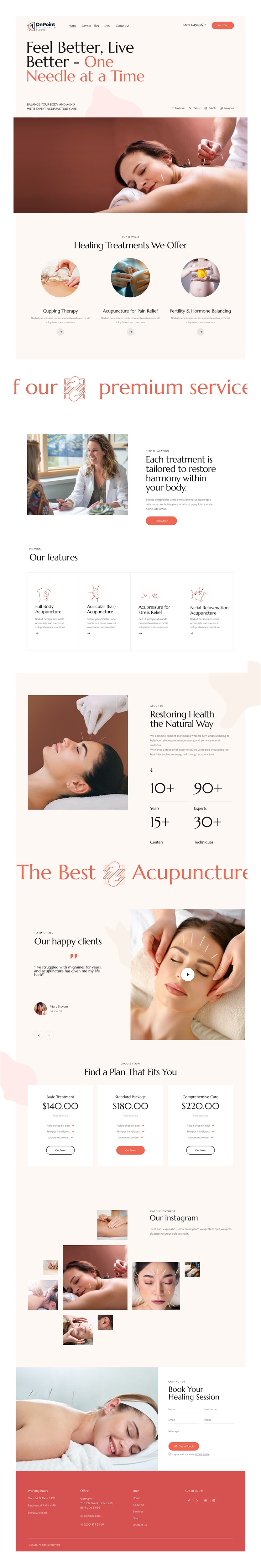 Acupuncturists website example by One Eleven Web Design