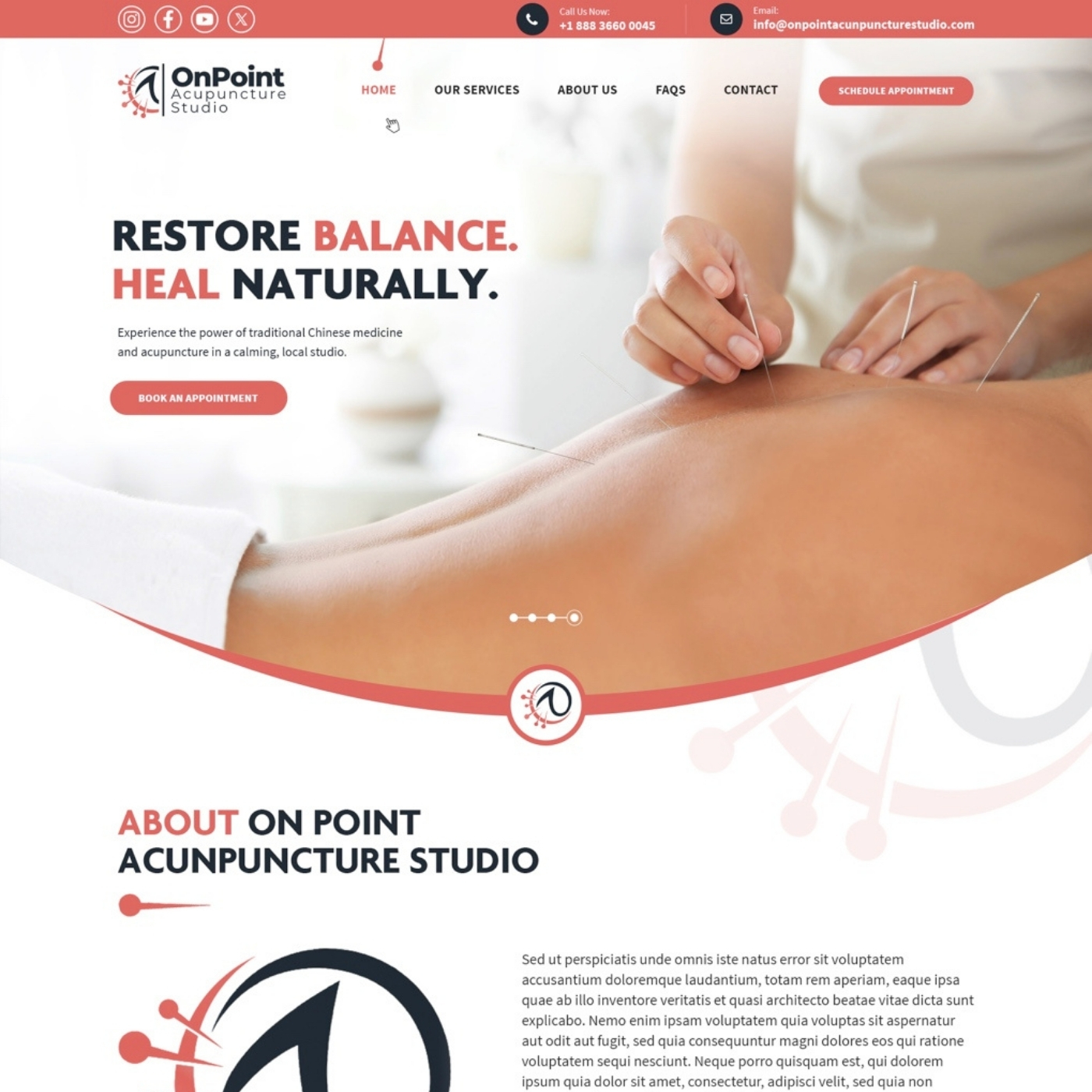 Acupuncturist website example by One Eleven Web Design