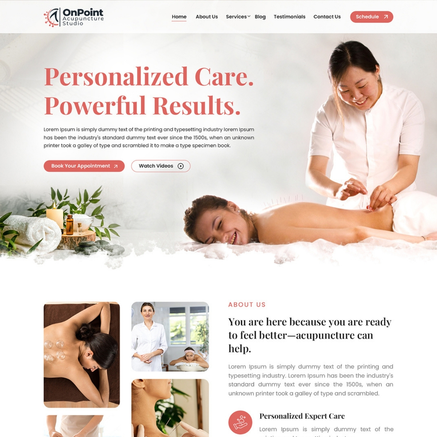 Acupuncturist website example by One Eleven Web Design
