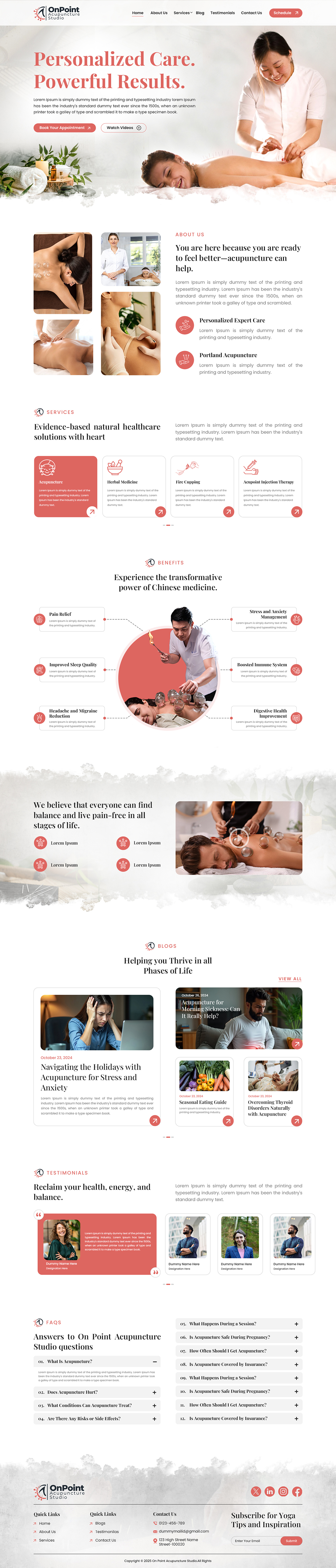 Acupuncturists website example by One Eleven Web Design