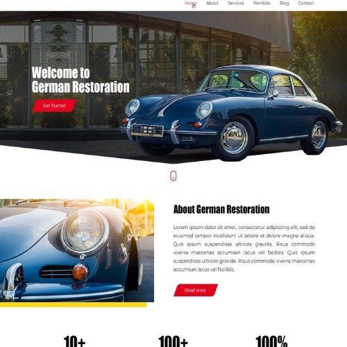 Auto body shop website example by One Eleven Web Design