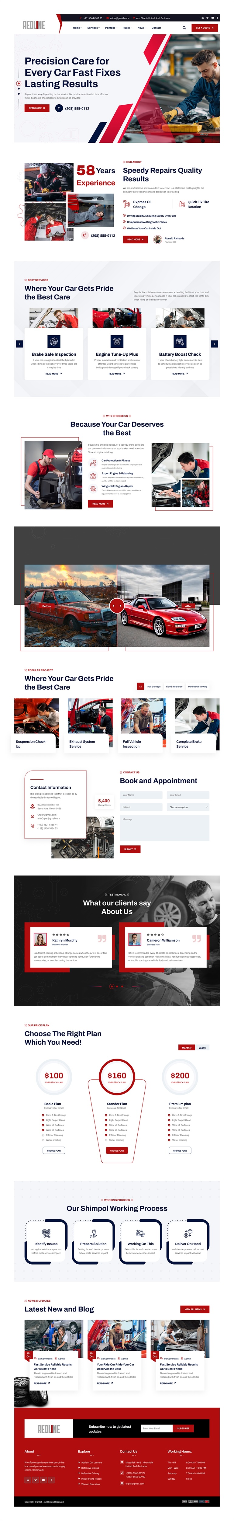 Auto repair shop website example by One Eleven Web Design