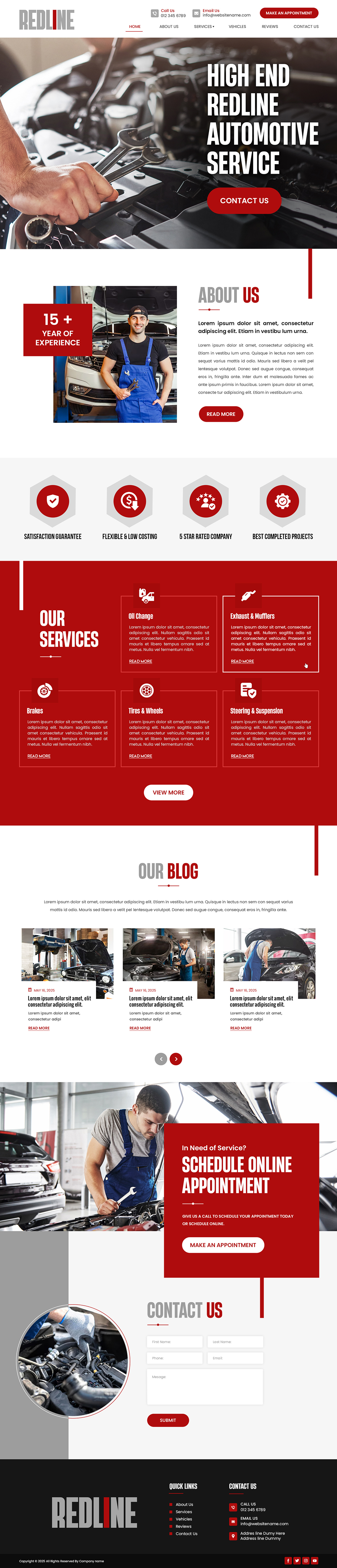Auto repair shop website example by One Eleven Web Design