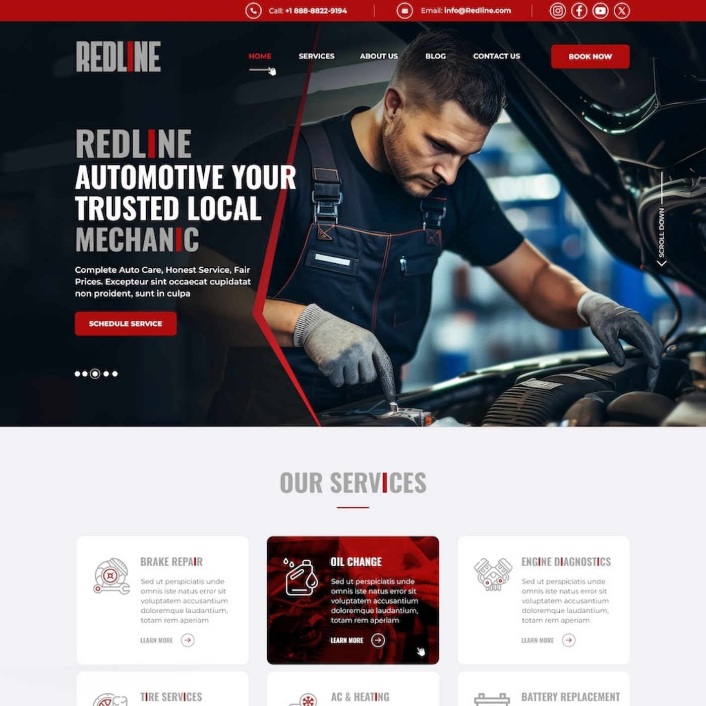 Auto repair website example by One Eleven Web Design
