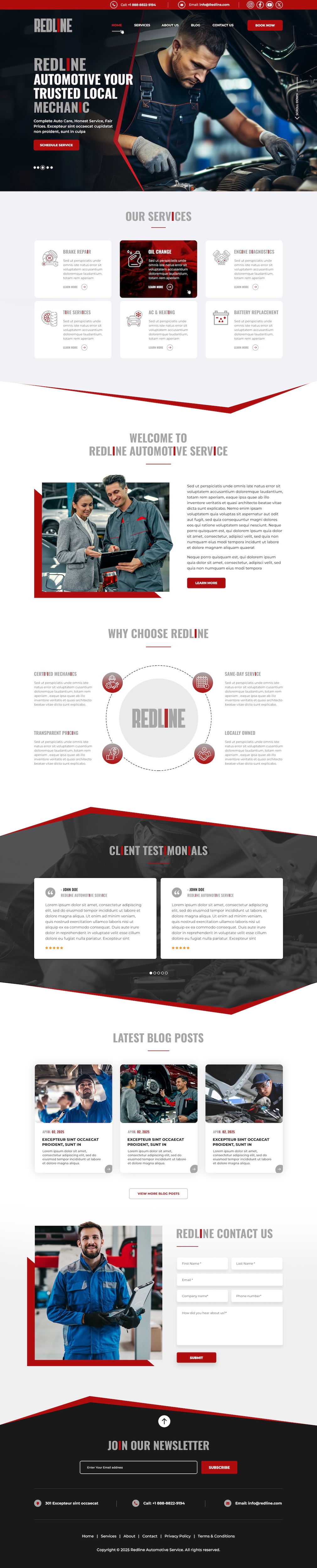 Auto repair shop website example by One Eleven Web Design