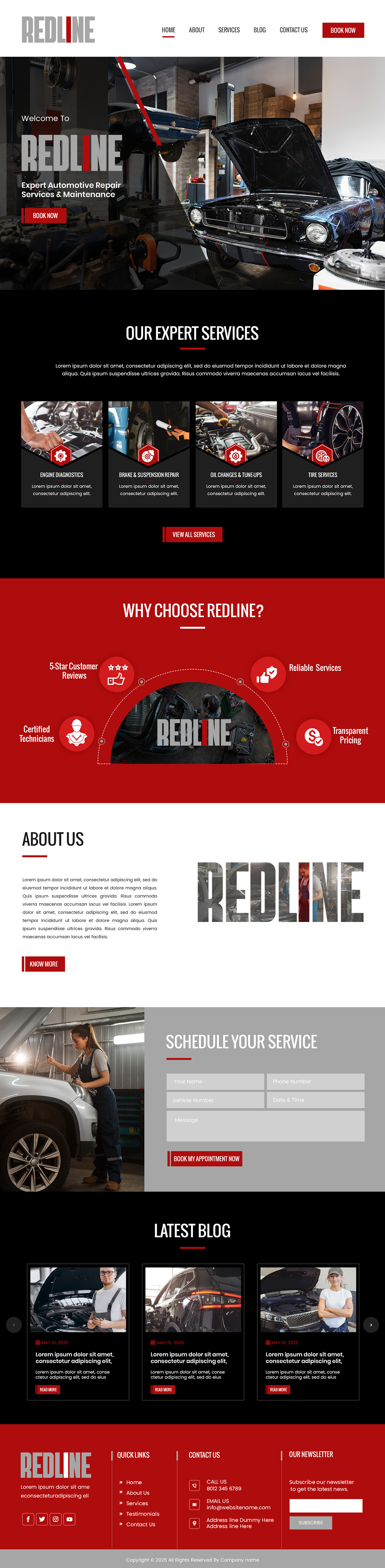 Auto repair shop website example by One Eleven Web Design
