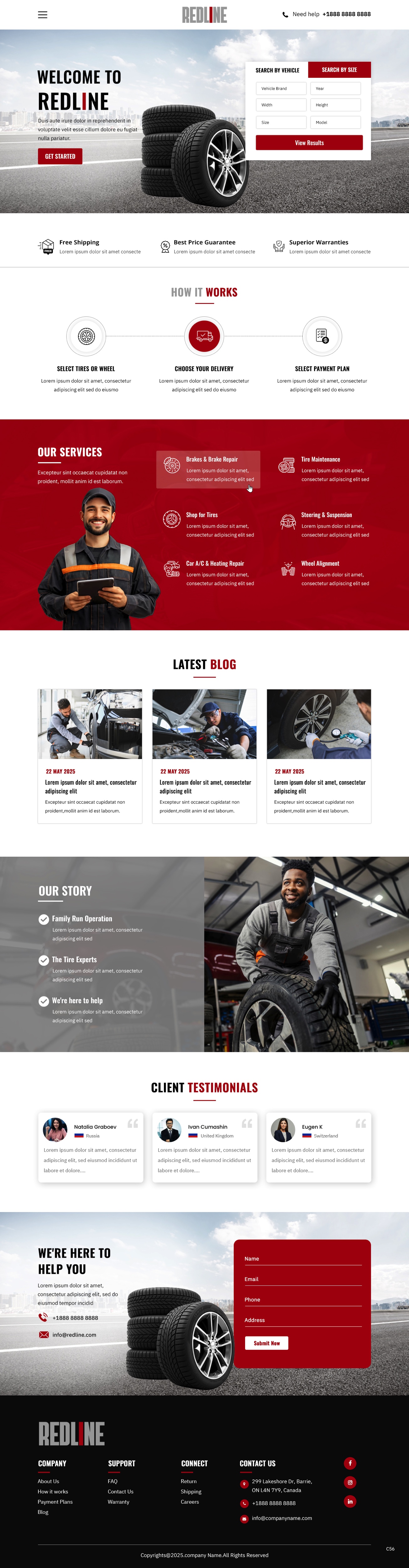 Auto repair shop website example by One Eleven Web Design