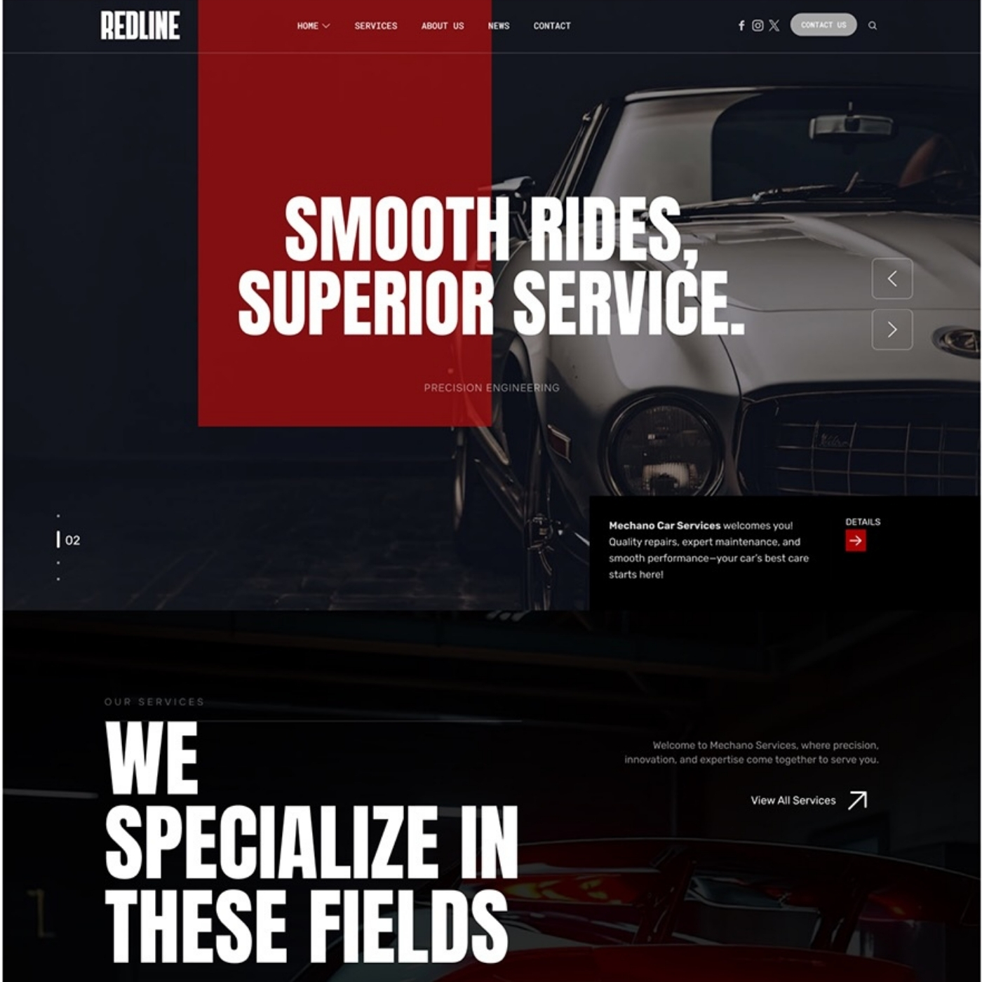 Auto repair website example by One Eleven Web Design