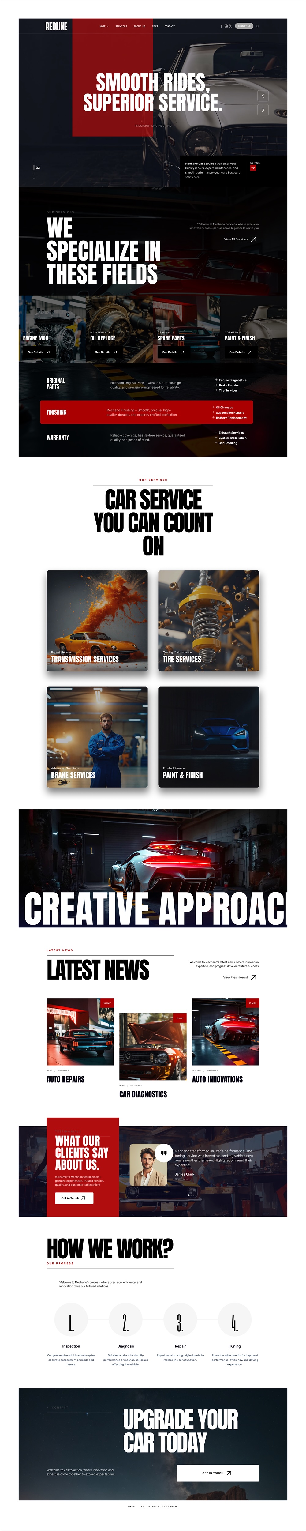 Auto repair shop website example by One Eleven Web Design