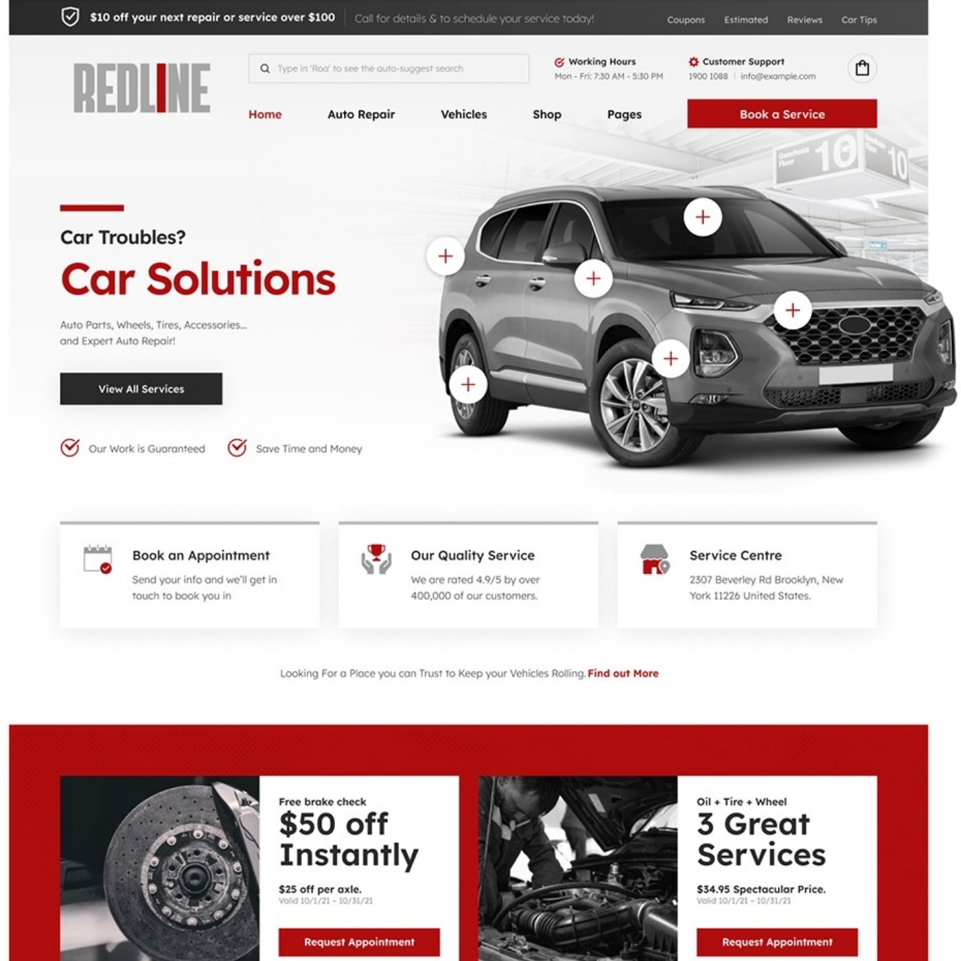 Auto repair shop website example by One Eleven Web Design