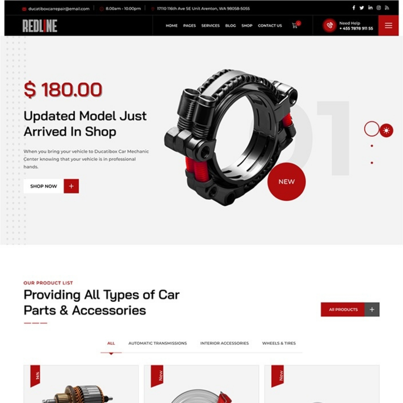 Auto repair shop website example by One Eleven Web Design
