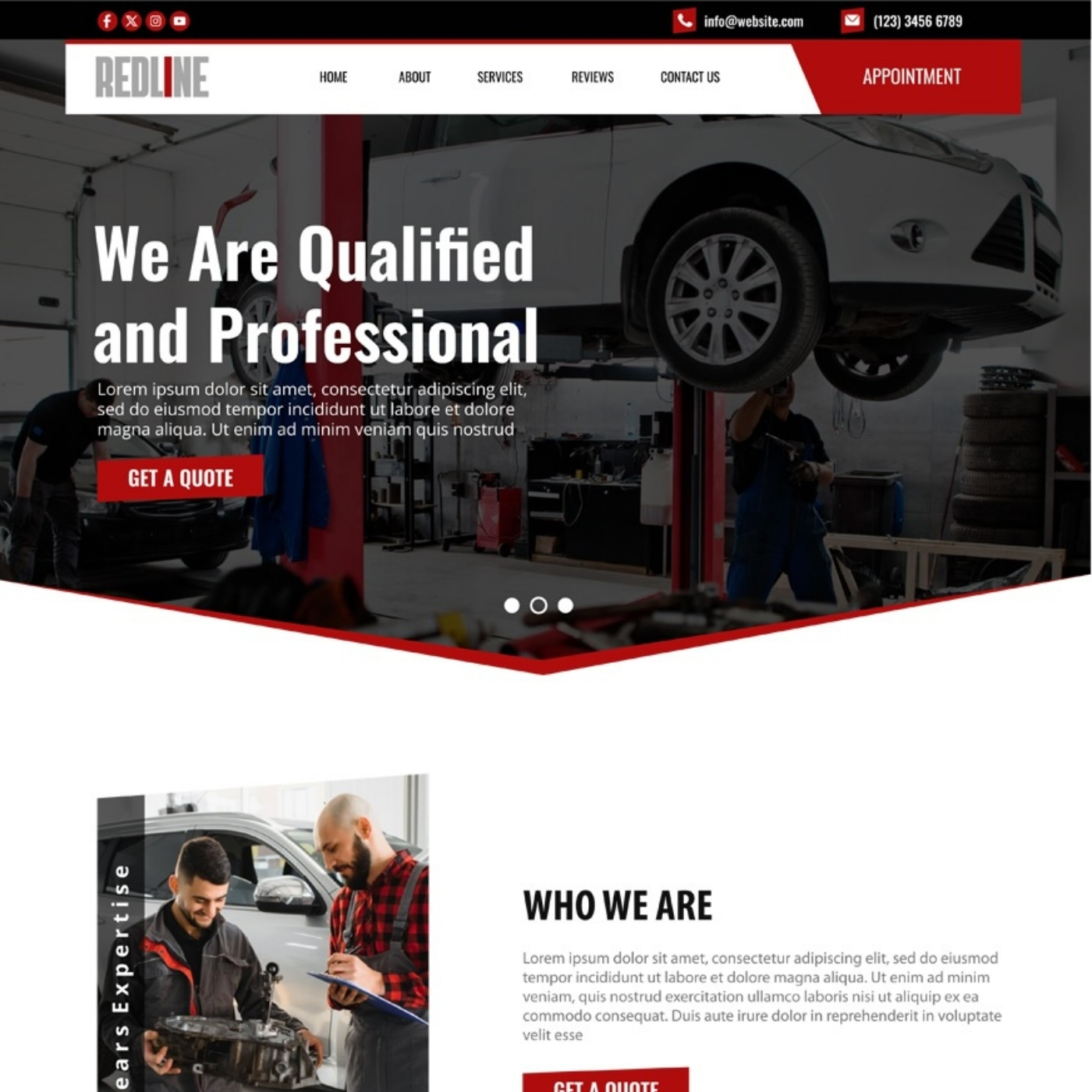 Auto repair shop website example by One Eleven Web Design