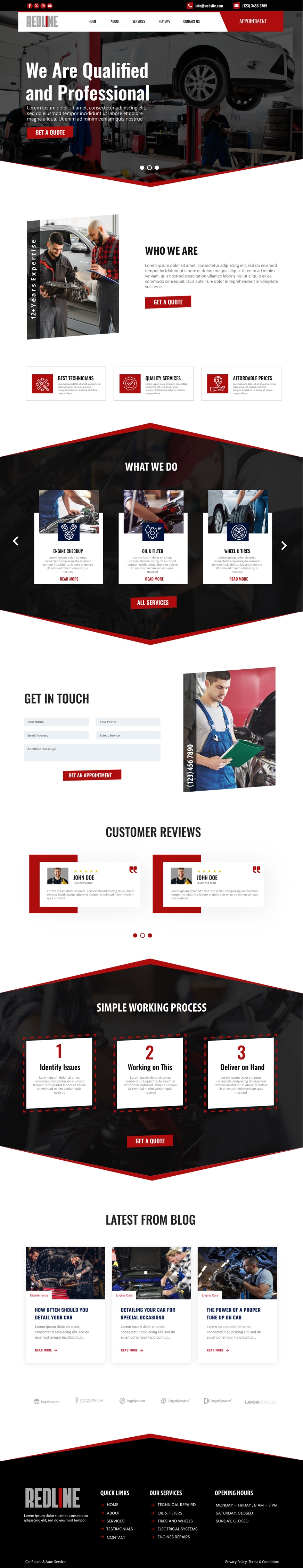 Auto repair shop website example by One Eleven Web Design