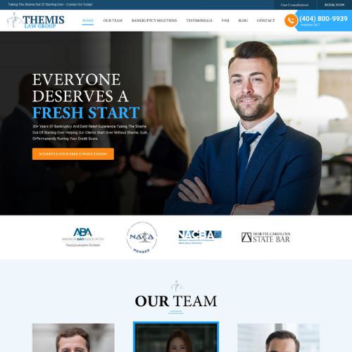 Bankruptcy attorney website example by One Eleven Web Design