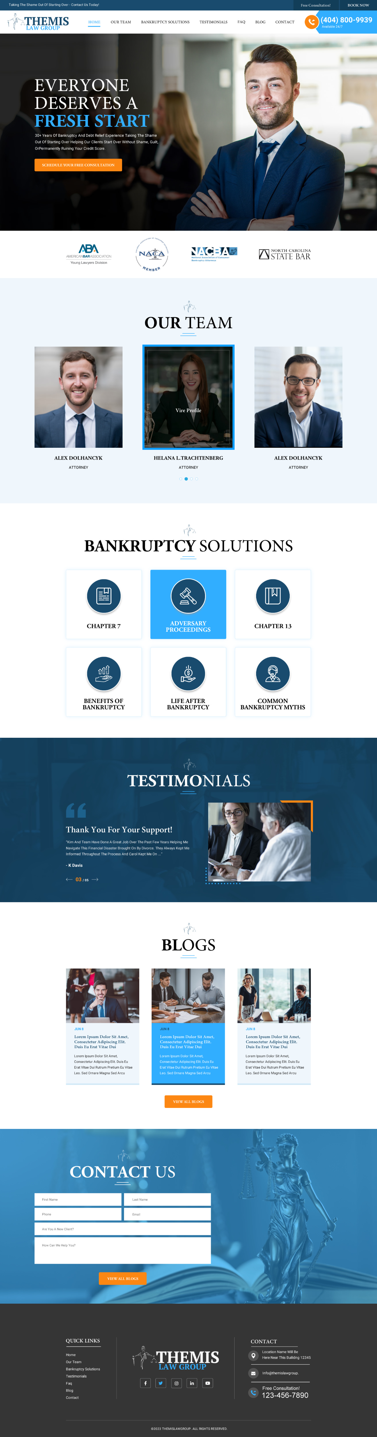 Bankruptcy attorney website example by One Eleven Web Design