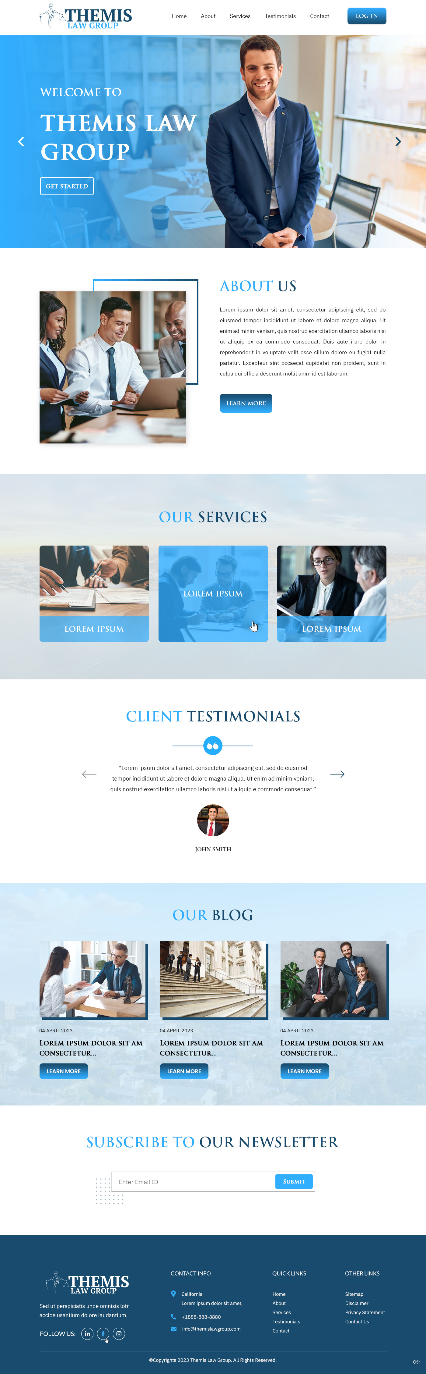 Bankruptcy attorney website example by One Eleven Web Design