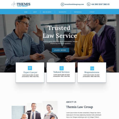 Bankruptcy attorney website example by One Eleven Web Design