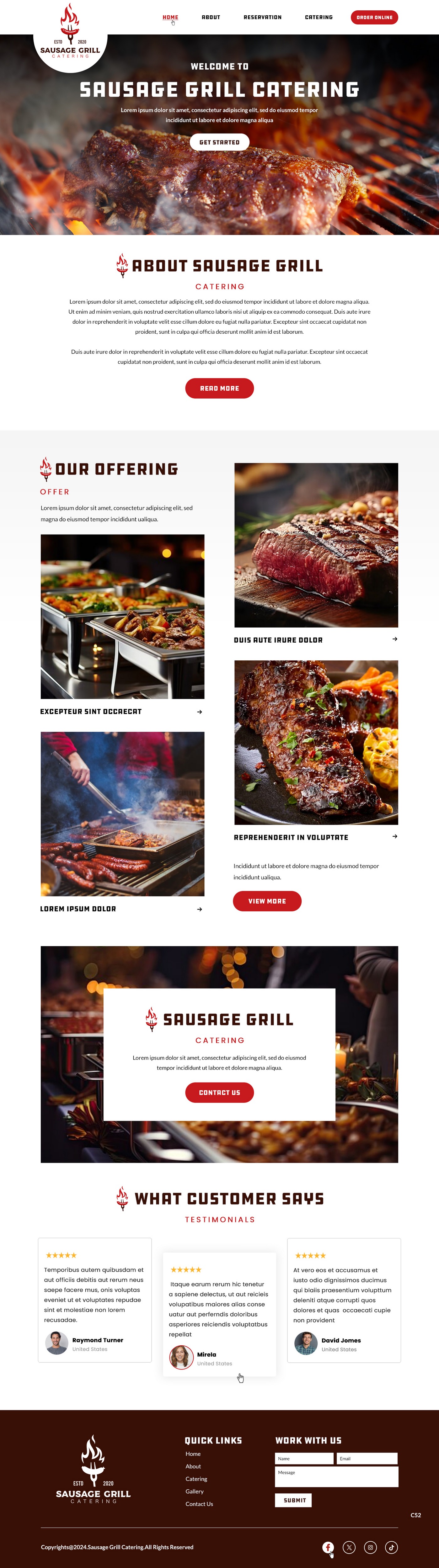 Catering website example by One Eleven Web Design