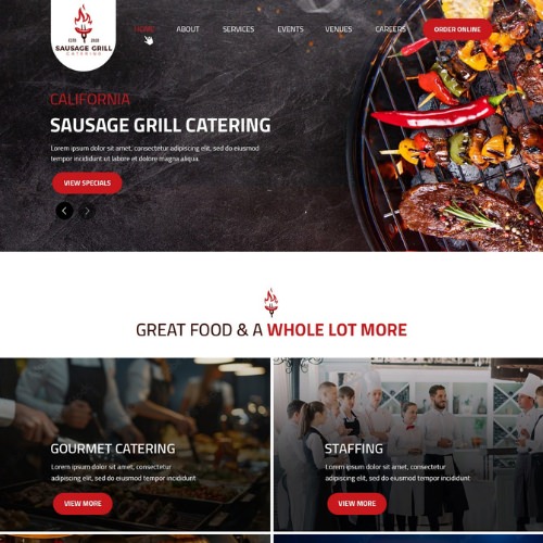 Catering website example by One Eleven Web Design