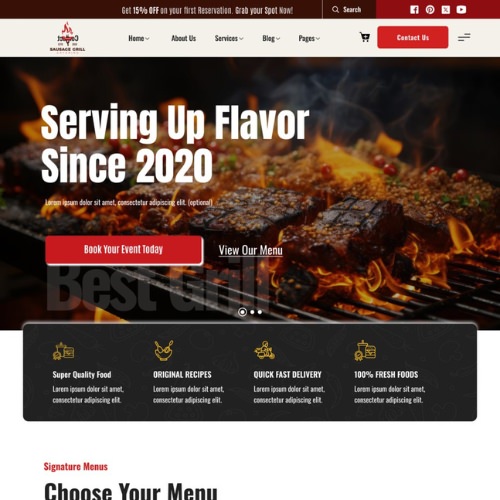 Catering website example by One Eleven Web Design