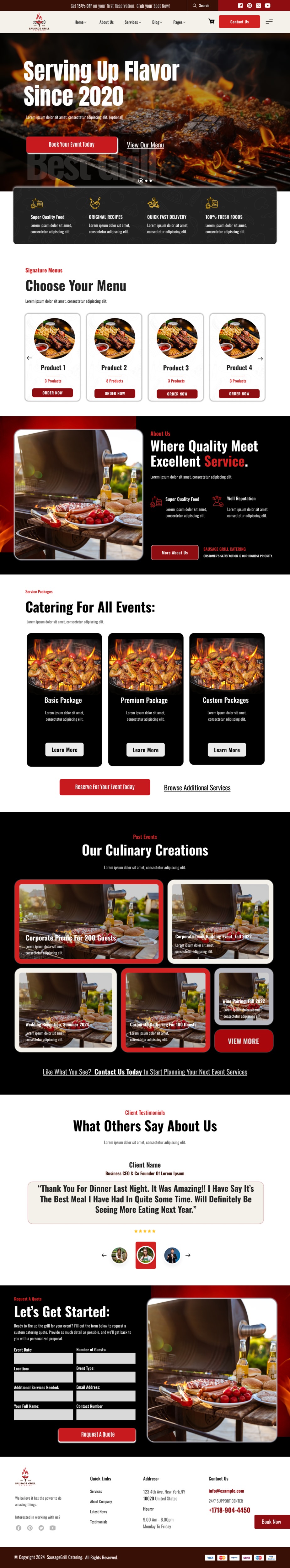 Catering website example by One Eleven Web Design