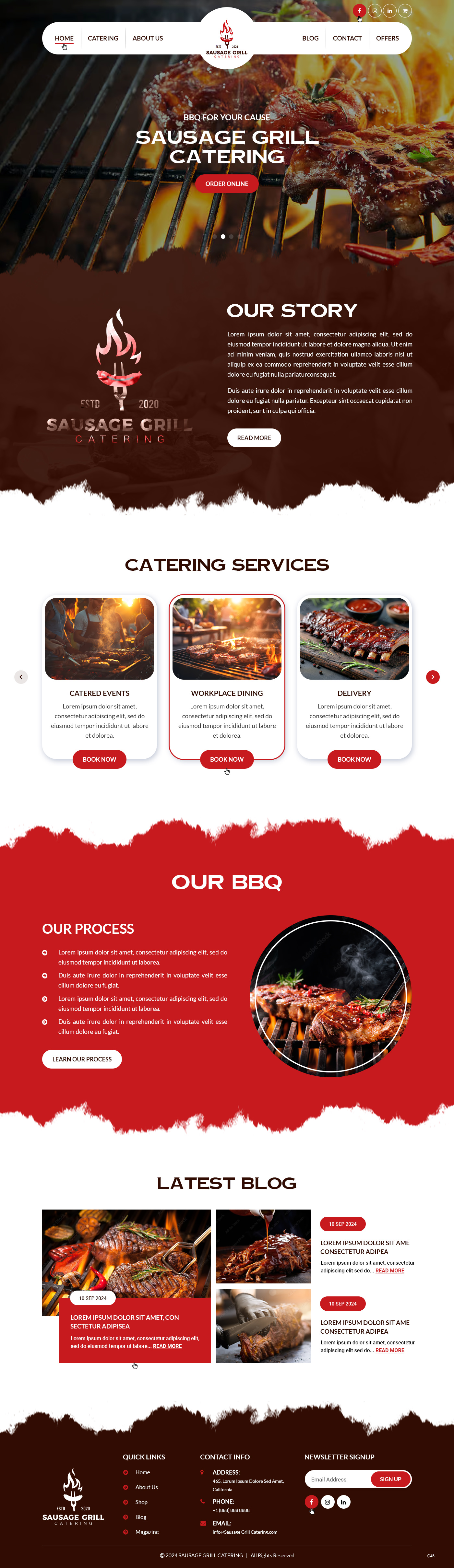 Catering website example by One Eleven Web Design
